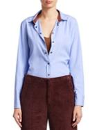 Brunello Cucinelli Cotton Chambray Shirt With Contrast