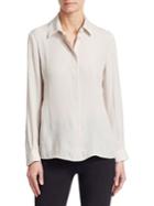 Emporio Armani Long Sleeve Silk Button Front Blouse