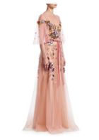 Marchesa Notte Floral Belted Gown