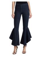 Scripted Flared Ruffle Jeans