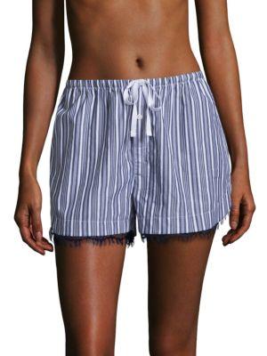 Skin Stripe Laced Cotton Shorts