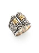 Konstantino Penelope 18k Yellow Gold & Sterling Silver Etched Scroll Ring