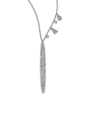 Meira T Diamond & 14k White Gold Drop Pendant Necklace