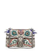 Gucci Dionysus Small Sequin-embroidered Gg Canvas & Python Shoulder Bag