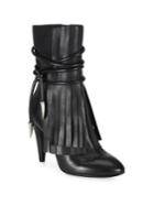 Ash Bird Fringed Leather Point-toe Booties