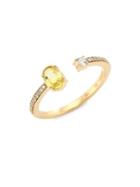 Hueb Spectrum Diamond, Yellow Sapphire & 18k Yellow Gold Open Ring