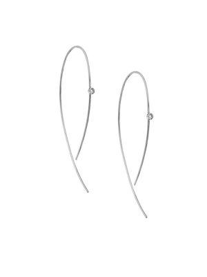 Lana Jewelry Hooked On Hoop Diamond & 14k White Gold Earrings/1