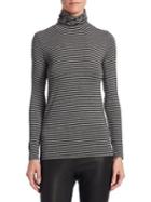 Majestic Filatures Soft Touch Striped Turtleneck
