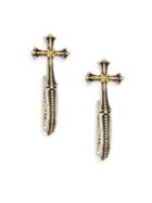 Konstantino Engraved Cross Earrings