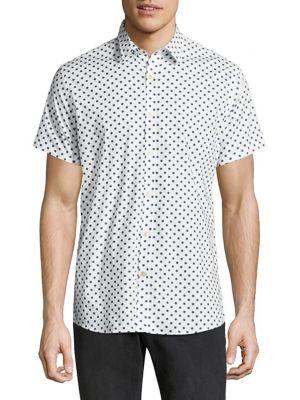 J. Lindeberg Allover Polka Dot Printed Button-down Shirt