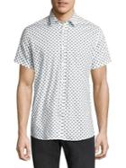 J. Lindeberg Allover Polka Dot Printed Button-down Shirt