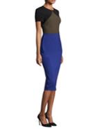 Diane Von Furstenberg Colorblock Midi Sheath Dress