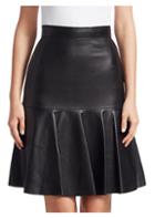 Akris Punto Ruffled Leather Fit-&-flare Skirt