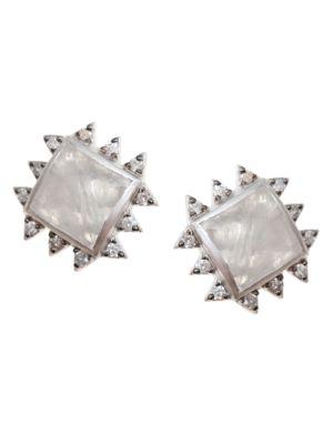 Coomi Silver Vitality Diamond, Moonstone & Sterling Silver Stud Earrings