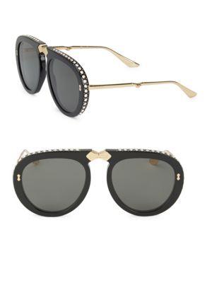 Gucci Fashion Inspired 56mm Pilot Sunglasses