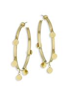 Jennifer Zeuner Jewelry Yolanda Goldplated Dangle Hoop Earrings