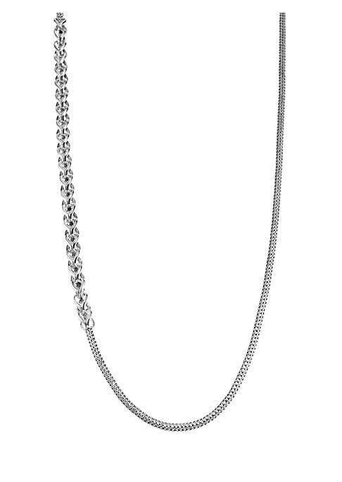 John Hardy Chain Silver Foxtail & Cable Necklace