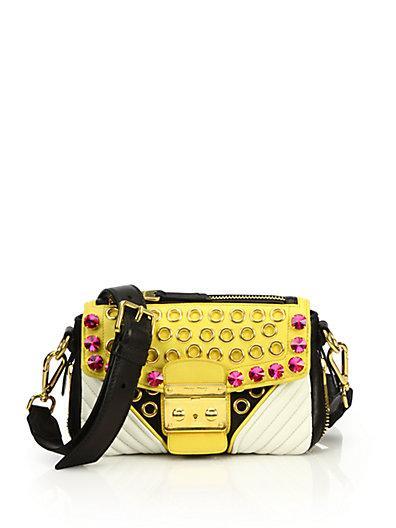 Miu Miu Biker Crystal Shoulder Bag