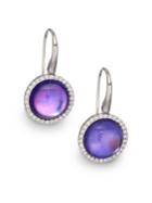 Roberto Coin Cocktail Amethyst, Lapis, Mother-of-pearl, Diamond & 18k White Gold Drop Earrings