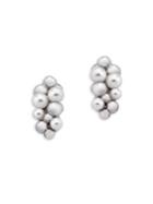 Majorica Fuga Round Pearl & Sterling Silver Cluster Earrings