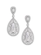 Adriana Orsini Pave Crystal Small Pear Drop Earrings/silvertone