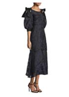 Rebecca Taylor Floral Silk Organza Midi Dress