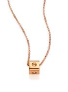 Roberto Coin Pois Moi 18k Rose Gold Mini Cube Pendant Necklace