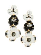 Kenneth Jay Lane Enamel Flower Drop Earrings