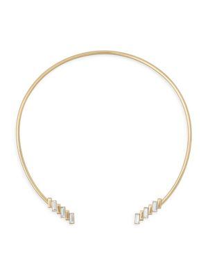 Michael Kors Black Tie Affair Crystal Collar Necklace/goldtone