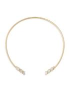 Michael Kors Black Tie Affair Crystal Collar Necklace/goldtone