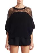 Redvalentino Lace Panel Dolman Sleeves Sweater