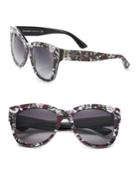 Dolce & Gabbana 55mm Square Floral Acetate Sunglasses