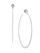 Michael Kors Modern Brilliance Large Crystal Silvertone Hoop Earrings/2.25
