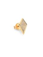 Ef Collection Diamond & 14k Yellow Gold Single Stud Earring