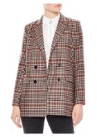 Sandro Solutions Wool-blend Double-breasted Plaid Jacket