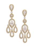Adriana Orsini Pave Pear Chandelier Earrings/goldtone