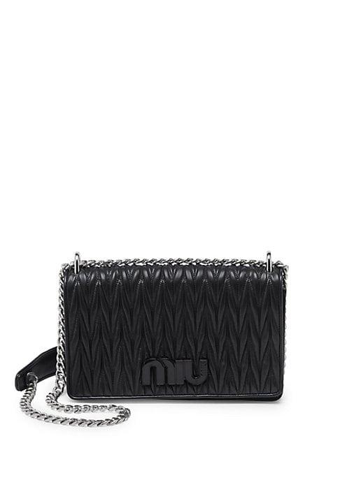 Miu Miu Matelasse Leather & Chain Crossbody Bag