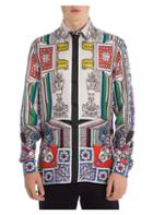 Versace Multicolor Print Silk Shirt