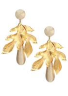 Rebecca De Ravenel Violetta 14k Goldplated Leaf Drop Earrings