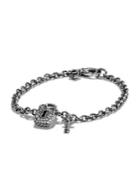David Yurman Cable Collectibles Lock & Key Charm Bracelet With Diamonds