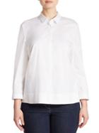 Basler, Plus Size Button-front A-line Shirt
