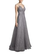 Nha Khanh Floral Metallic Fit & Flare Gown