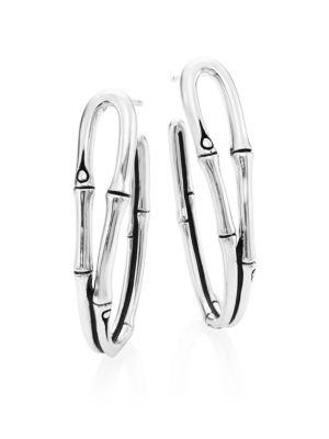 John Hardy Bamboo Sterling Silver Hoop Earrings/1.5