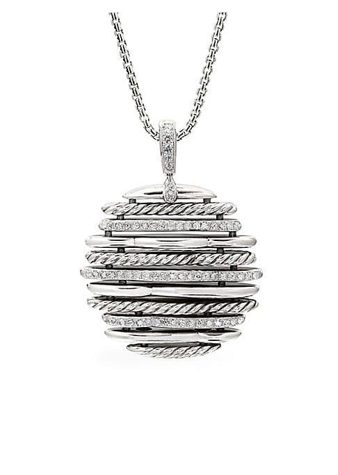 David Yurman Tides Sterling Silver & Diamond Pendant Necklace