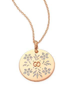 Gucci Icon Blooms 18k Rose Gold Pendant Necklace