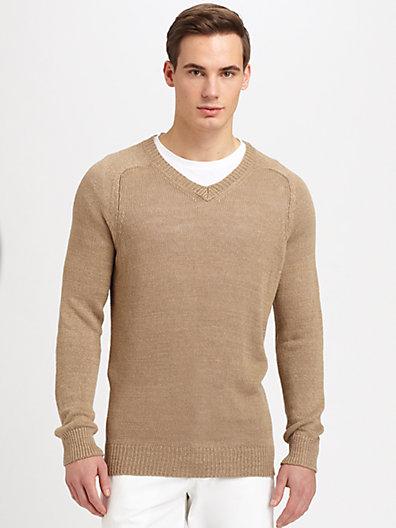 Vince Linen V-neck Sweater