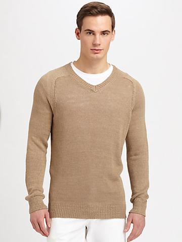 Vince Linen V-neck Sweater