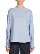 Cedric Charlier Cotton Smocked Blouse