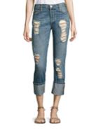 True Religion Liv Low-rise Distressed Cuffed Skinny Jeans