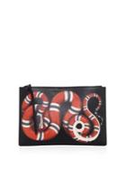 Gucci Snake-print Leather Pouch